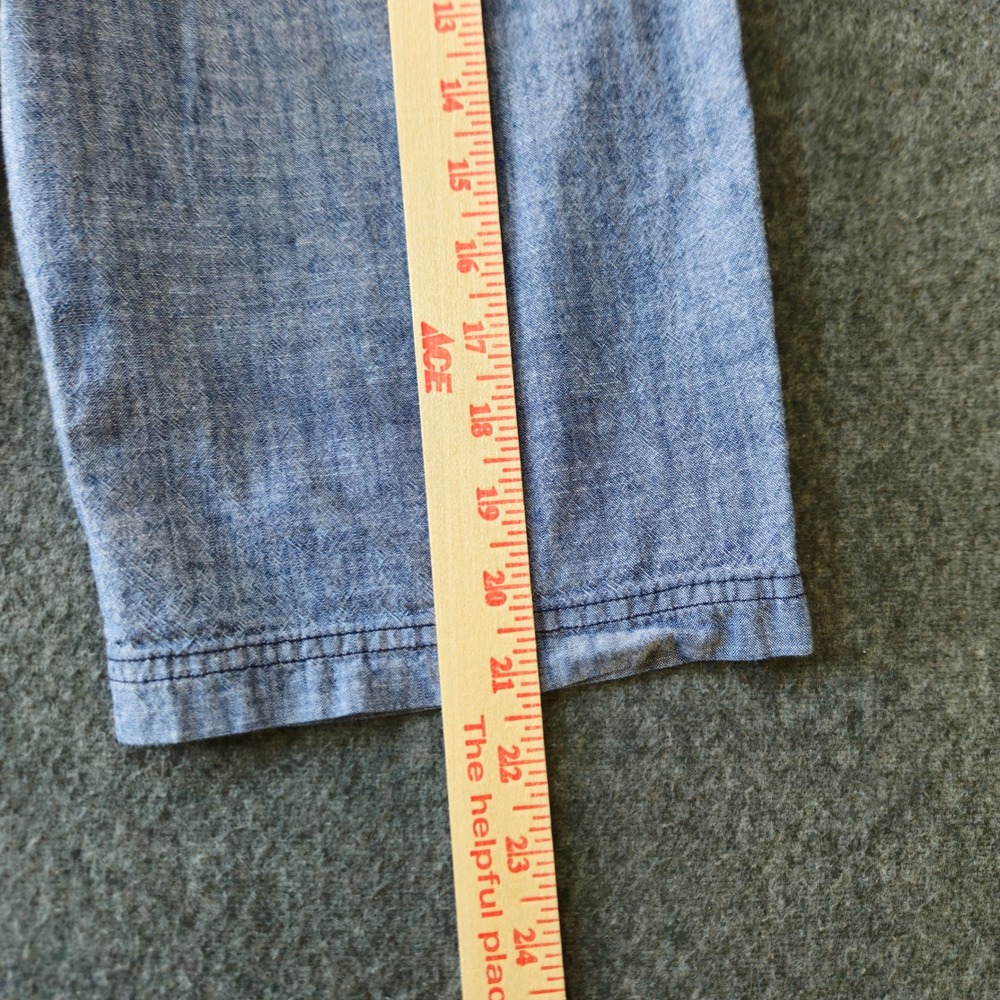 7 For All Mankind Boys Blue Cotton Chambray Shorts Size 16 Light Wash Skater - Picture 7 of 9